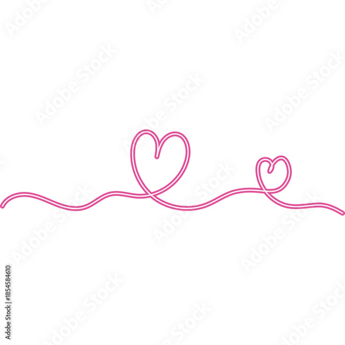 Continuous Line Heart Neon