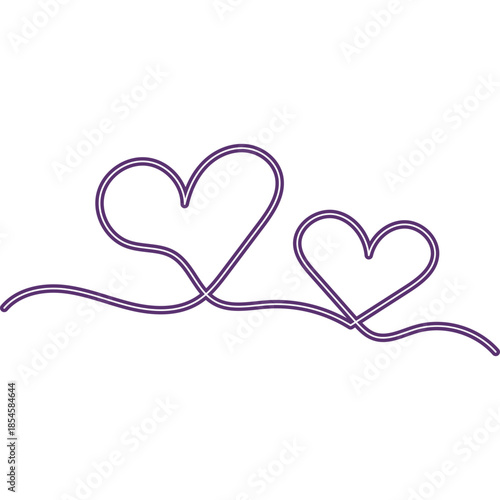 Continuous Line Heart Neon