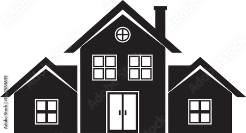 House icon silhouette illustration vector black on a white background