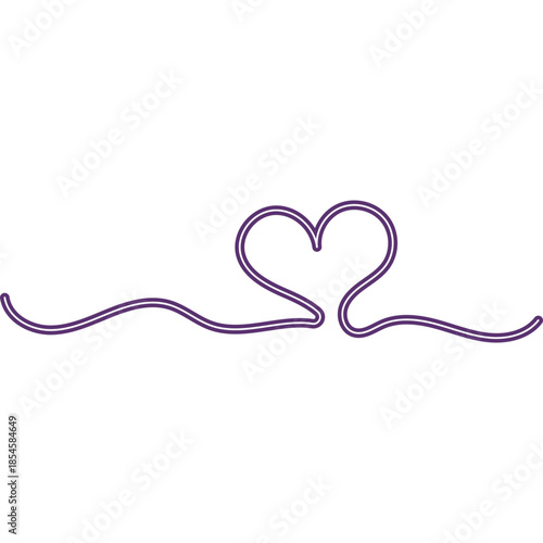 Continuous Line Heart Neon