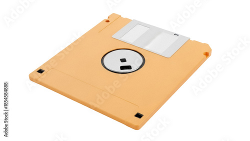 Foto Vintage floppy disk PNG isolated on transparent background, retro computer stora