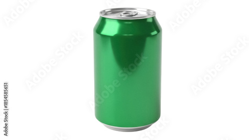 Tableau sur toile Green aluminum soda can isolated PNG, refreshing beverage container for branding