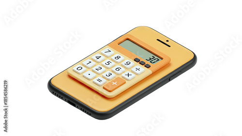 Calculator on Smartphone: Digital Calculation Concept