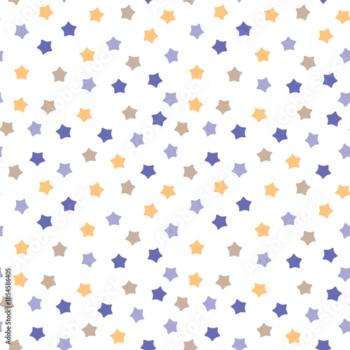 Seamless pattern with color stars, confetti background. Splash effect banner. Vector abstract illustration for wallpaper, wrapping paper, backdrop, textile etc.