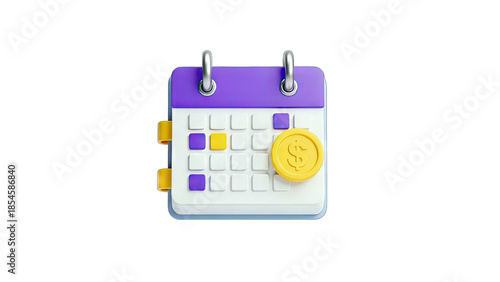 Calendar with Coin: Financial Planning Concept