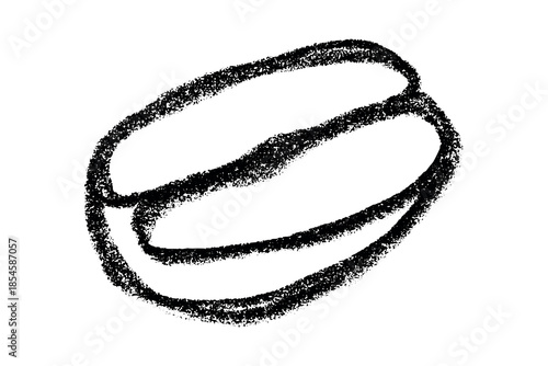 Hand drawn fresh roasted coffee bean Arabica robusta seed doodle Single element for print, web, design, decor