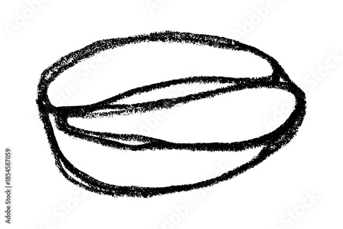 Hand drawn fresh roasted coffee bean Arabica robusta seed doodle Single element for print, web, design, decor