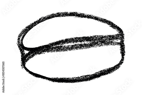 Hand drawn fresh roasted coffee bean Arabica robusta seed doodle Single element for print, web, design, decor