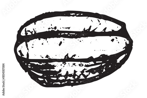 Hand drawn fresh roasted coffee bean Arabica robusta seed doodle Single element for print, web, design, decor