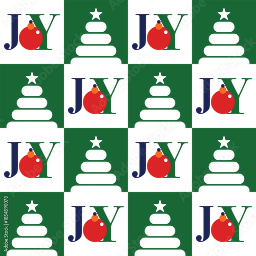 Christmas art features a simple flat seamless pattern with a Natal theme.