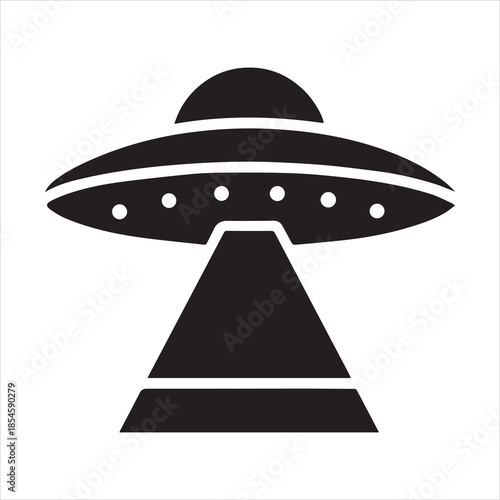 UFO Spaceship Dome Lights Icon Vector Illustration