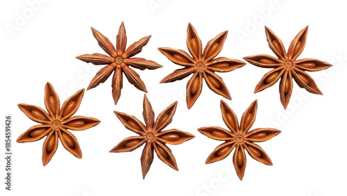 Valokuva Aromatic star anise isolated PNG on transparent background, fragrant spice with