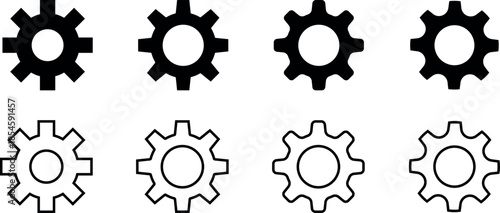 Gear setting icon set. Cog wheel icon. Gear wheel icon. Gear setting icon collection
