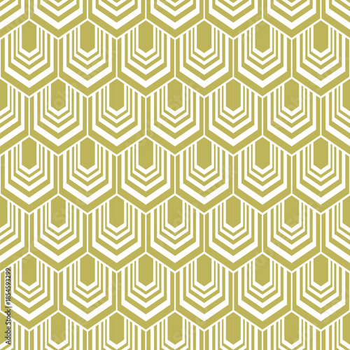 Seamless golden pattern, geometric vector design, abstract background.