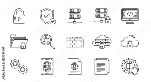 Illustrations of various security measures and data protection