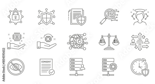 Data privacy and security icons