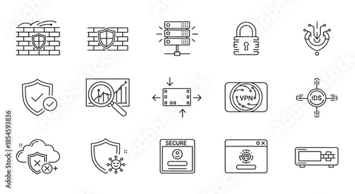 Various security icons representing different protection methods