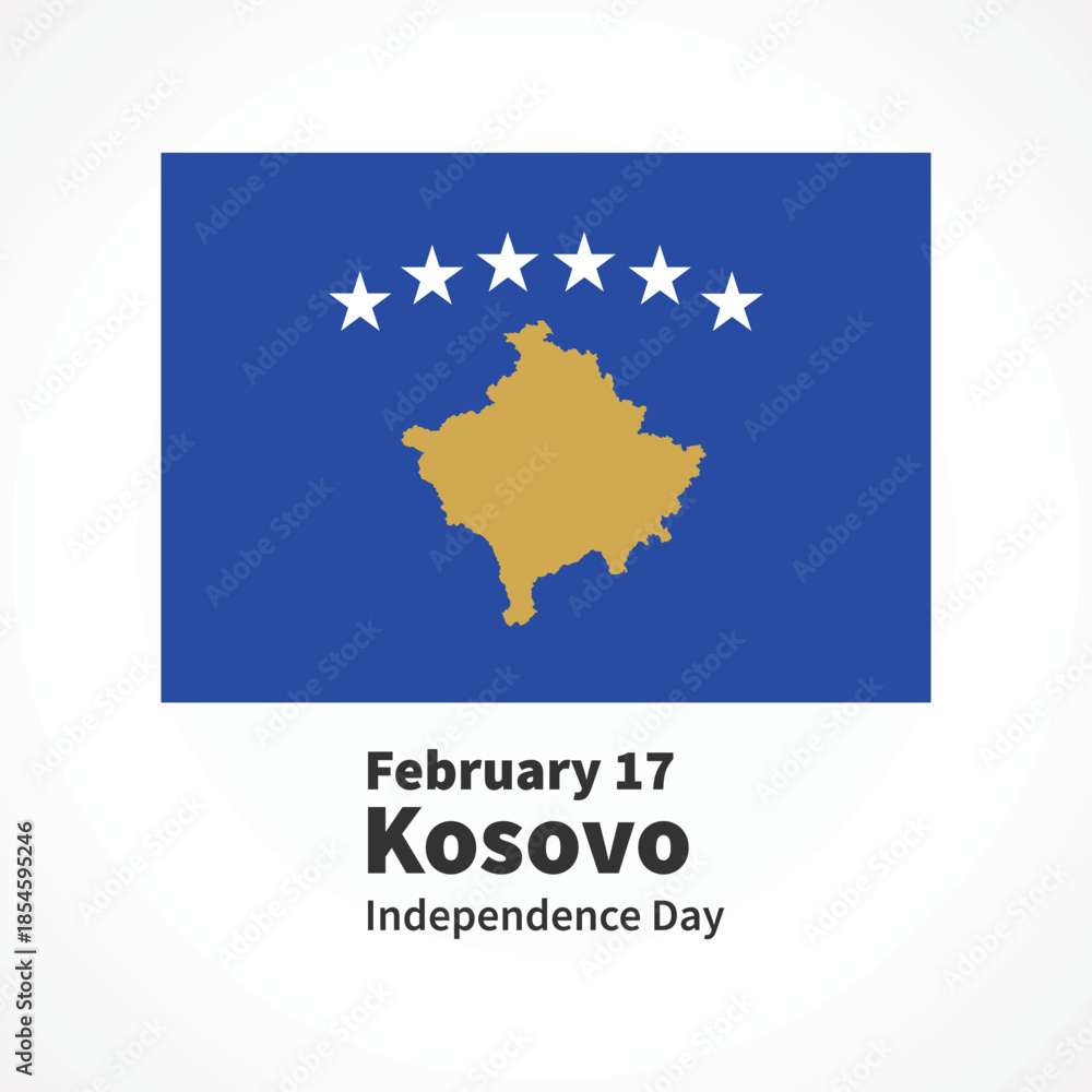 Obraz premium Kosovo flag illustration on white background