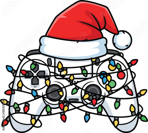 santa claus with christmas tree