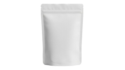 Blank stand-up pouch mockup isolated PNG, flexible packaging for food, snack, coffee, tea, or pet food on transparent background