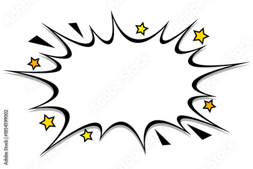 アメコミデザインのトゲトゲふきだし