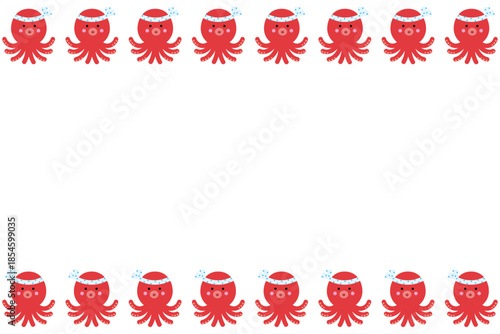 かわいいタコのフレームイラスト