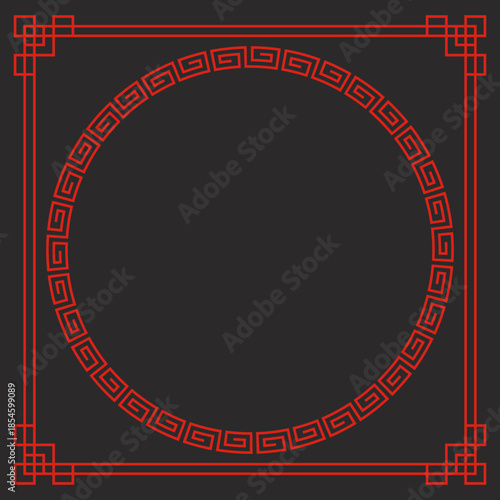 中華デザインのクールな正方形フレーム