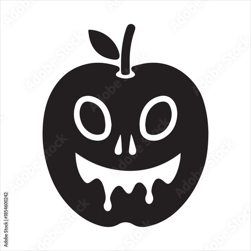 Poison Apple With Dripping Glaze Icon Vector Illustration