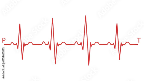 Photos Red ECG heartbeat line isolated PNG, medical cardiology rhythm graph for healthc