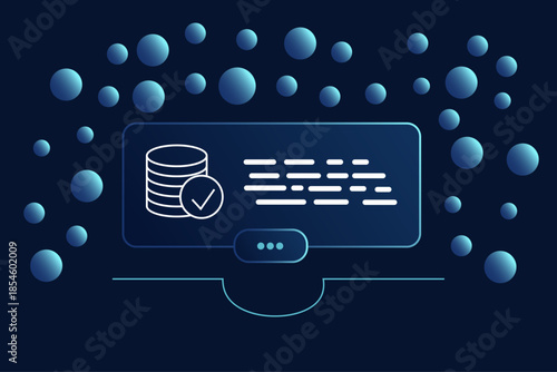 Secure Database Verification Dashboard on Dark Blue Tech Background
