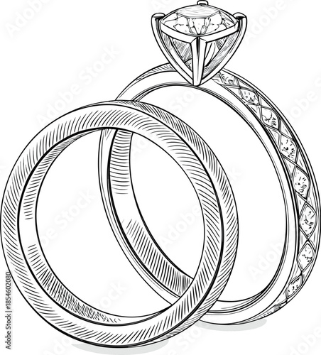 wedding rings vector