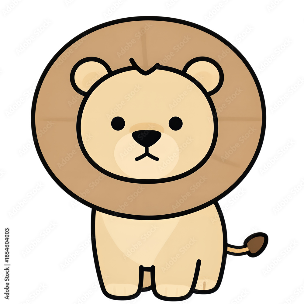 Obraz premium Cute Cartoon Bear Wearing Lion Costume
