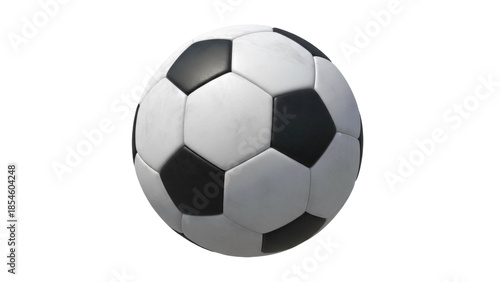 Fotografie Classic black and white soccer ball PNG isolated on transparent background, trad