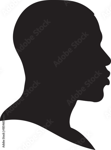 Black silhouette profile of a man s head and shoulders