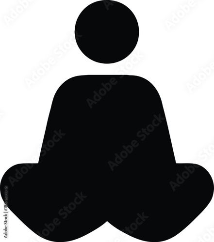 Meditative person sitting in lotus position with serene expression