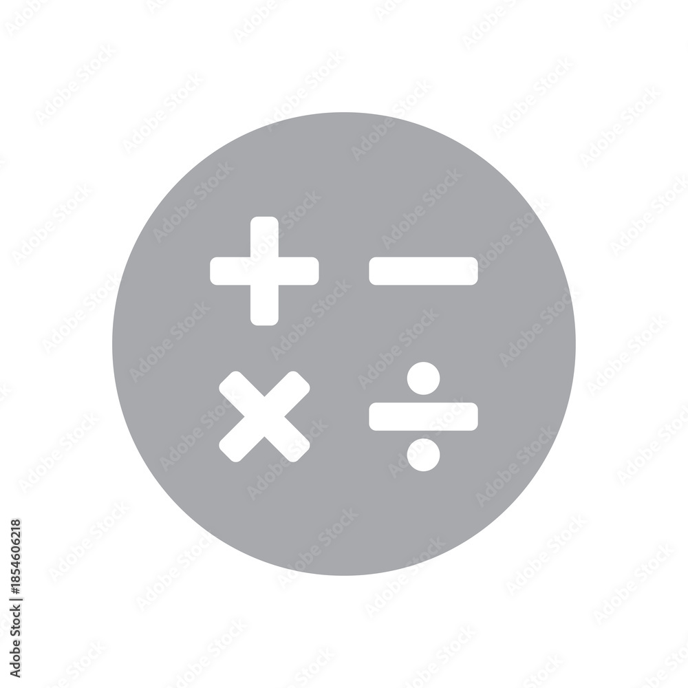 Obraz premium Plus Minus Cross and Divide Math Symbols Icon Set