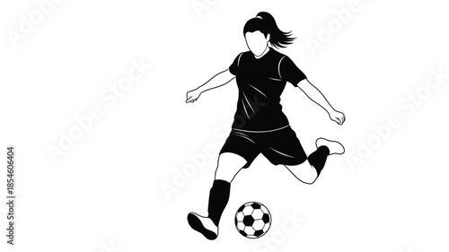 A dynamic female soccer player in action a striking image silhouette