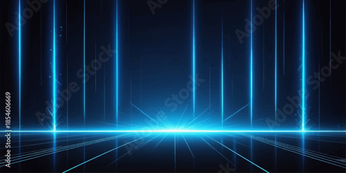 Modern cyber network concept with glowing lines symbolizing advanced information systems