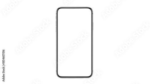 Fényképezés Modern frameless smartphone PNG isolated on transparent background, mobile phone