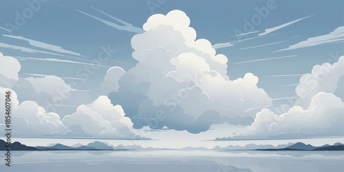 Gentle cloud formations against a bright blue sky symbolizing calm and clarity