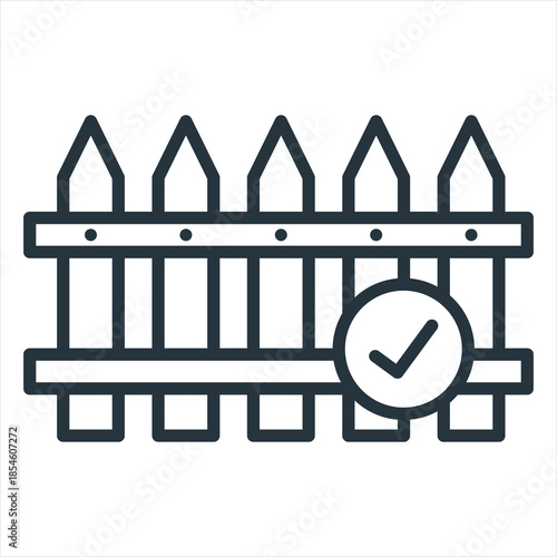 Fence Outline Icon Vector Illustration