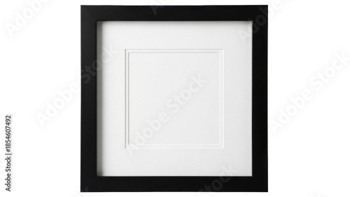 Tableau sur toile Square black picture frame PNG isolated on transparent background, modern photo