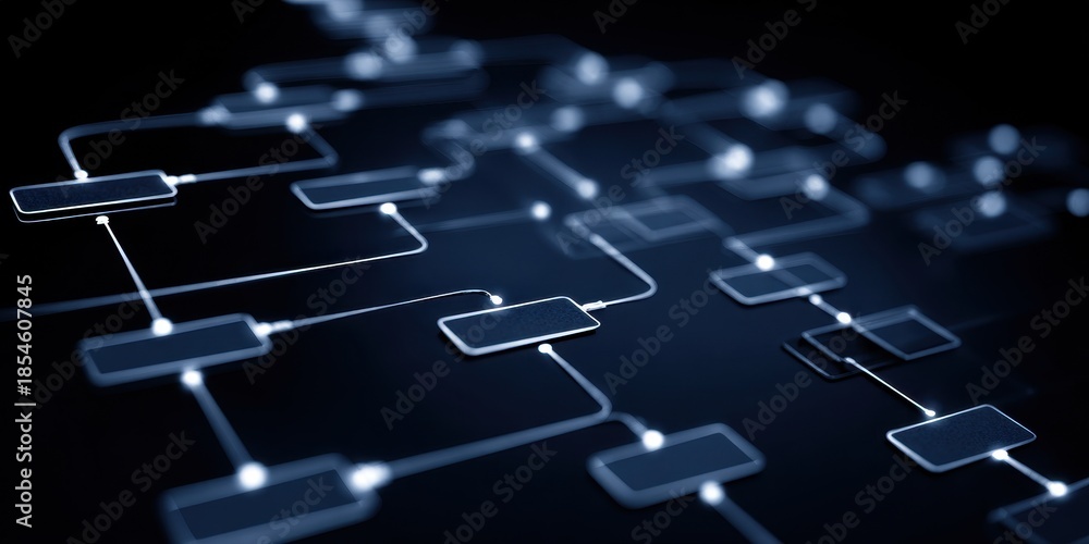 Obraz premium Modern organizational chart showing datum inside a remote chain as approval and planning structure a contract solution