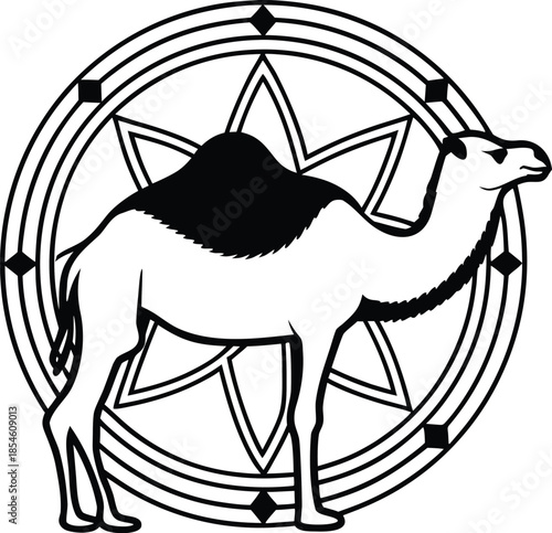 camel outline silhouette vector illustration
