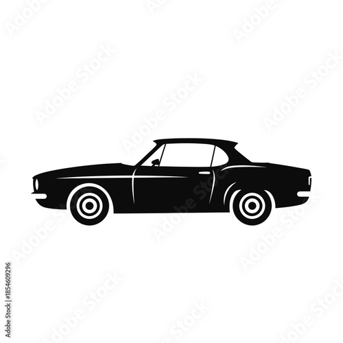 Black silhouette of a classic car