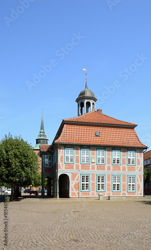 Historical City Hall in the Old Town of Boizenburg at the River Elbe, Mecklenburg - Western Pomerania
