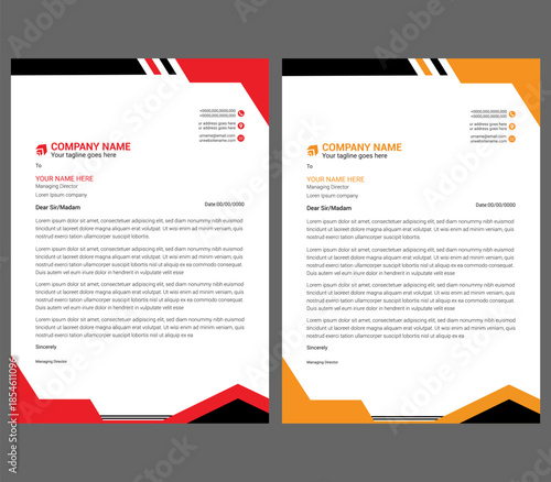 Take your business branding to the next level with this professional and energetic letterhead template. Designed in Adobe Illustrator, this layout features a bold red and orange color scheme, perfect 