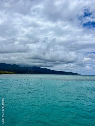 Stunning scenes of the deep blue ocean surrounding Aneityum (Anatom, Keamu), the southernmost remote and tropical island of Vanuatu near Mystery Island (Inyeug) in the Southwest Pacific Ocean.