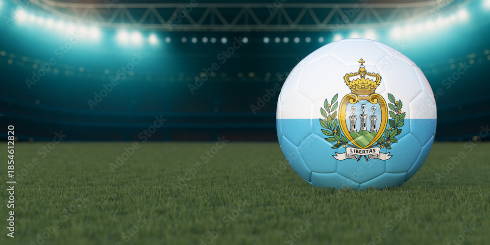 Fototapeta premium Flag of Countries On Soccer Ball - San Marino