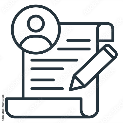 Writer Outline Icon Vector Illustration
